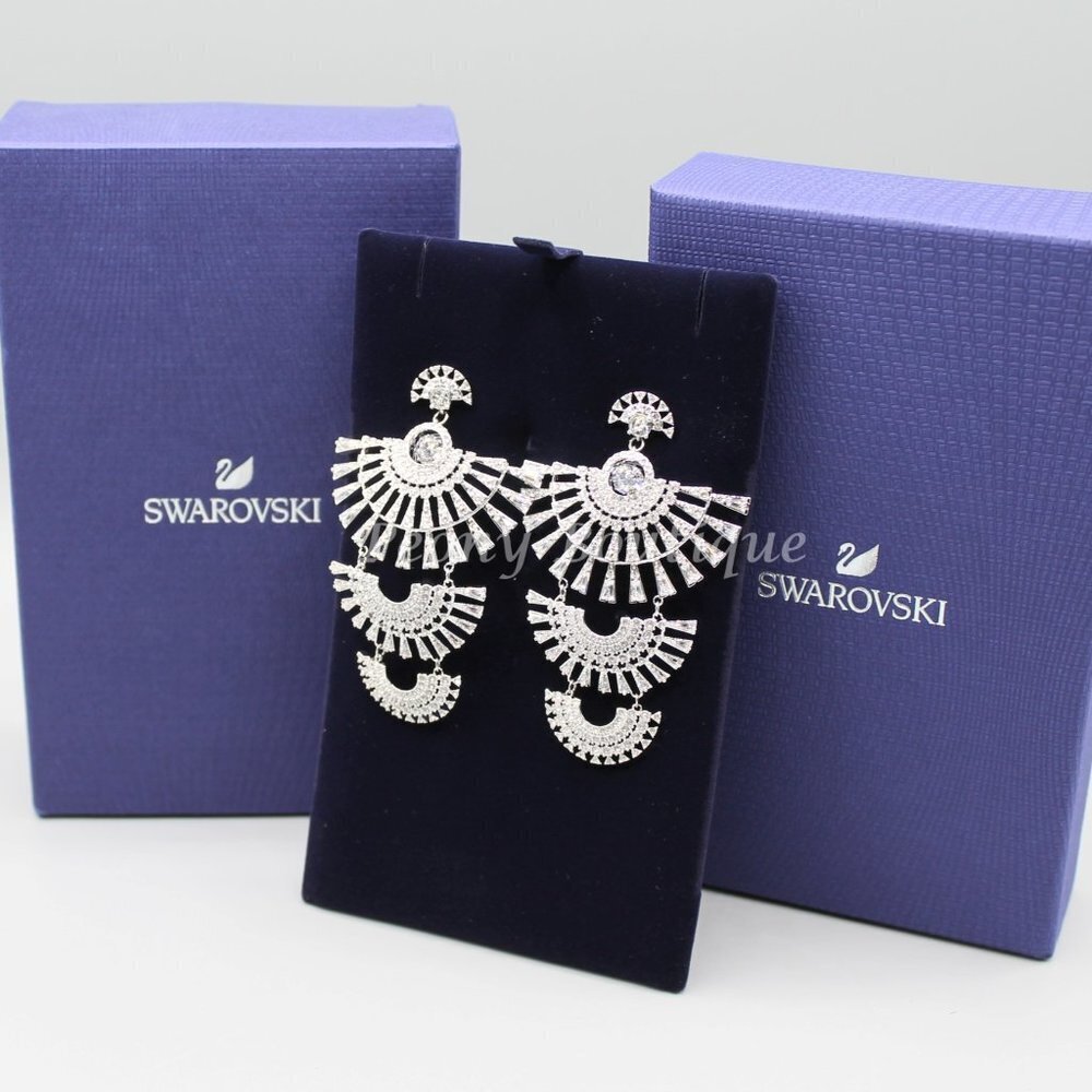 Swarovski 5568008 earrings jewelry chandelier silver